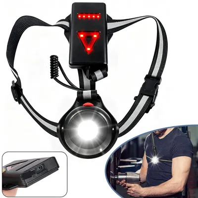 Produktbild von Lauflicht, Lauflampe, 90° Verstellbare LED-Laufbrustlicht, USB Wiederaufladbare Laufleuchte für Jogging, Camping, Wandern