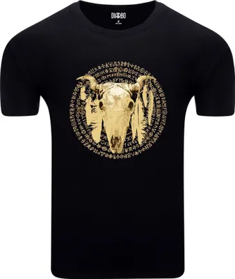 Produktbild von Diarbo Herren T-Shirt mit Druck Totenkopf mit Symbolen Schwarz Gr.XS