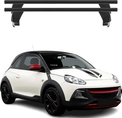 Image de Menabo Barres de toit Transversales pour Opel Adam 2013-2019 Alu Noir ABE 2x