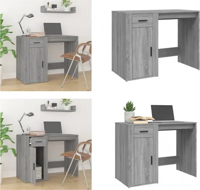 Produktbild von vidaXL Schreibtisch Grau Sonoma 100x49x75 cm Holzwerkstoff - Schreibtisch - Schreibtische - Bürotisch - Computertisch