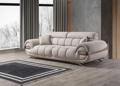 Produktbild von Exklusives Beiges Wohnzimmersofa Designer Polstercouchen Möbel