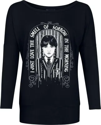Produktbild von Wednesday Langarmshirt Damen Smell Of Sorrow schwarz L