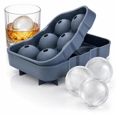 Produktbild von Silikon Eisform für 6 große Eiskugeln Grau –