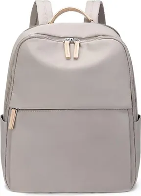 Produktbild von STILVORA Rucksack Leichter, Laptop Rucksack Damen, großer Oxford Stoff Tagesrucksack, vielseitiger Schulrucksack & Reiserucksack für Arbeit Uni Freizeit, Beige 43x30x15cm