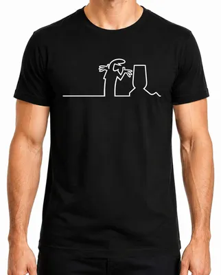 Produktbild von La Linea Balum Linienmännchen Osvaldo Cavandoli Strichmännchen Herren T-Shirt, Schwarz, 3XL