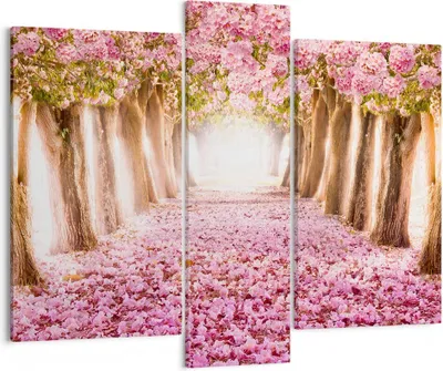 Produktbild von Bild auf Leinwand - Leinwandbild - Baum Blumen Kirsche Natur - 95x80cm - Wand Bild - Wanddeko - Leinwanddruck - Bilder - Kunstdruck - Wanddekoration - Leinwand bilder - Wandkunst - CB95x80-2794