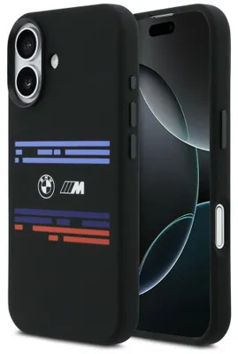 Obrázek produktu pro Pouzdro BMW M Silicon Horizontal Line MagSafe pro iPhone 17, černé