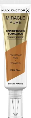 Image de Max Factor Miracle Pure Haut-Impression Fond de teint 24h Hydratation Spf30 89-Praline chaud 30ml