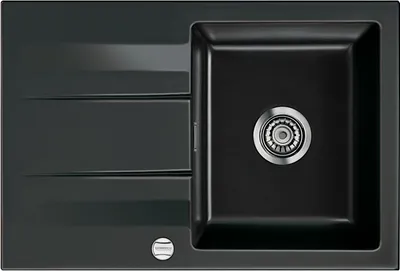 Produktbild von Systemceram KeraDomo Spüle GENEA 75 in NERO mit Excenterbedienung / Einbauspüle