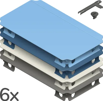 Produktbild von Quadro Halbplattenset L Home Erweiterungs-Set mit halben Platten 20x40cm für Quadro-Baukästen – Petrol