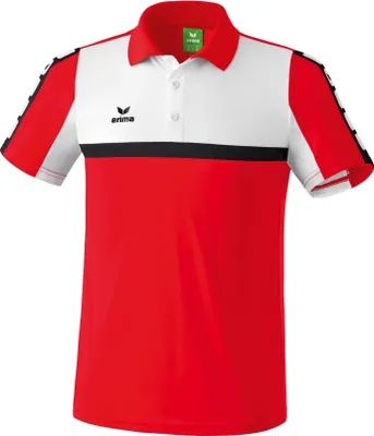 Produktbild von Erima CLASSIC 5-CUBES Poloshirt rot/weiß/schwarz M