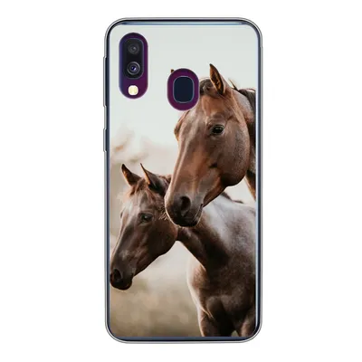 Produktbild von MuchoWow® Handyhülle Schutzhülle Hülle für Samsung Galaxy A40 Pferde - Natur - Braun Silikon Softcase Handy Hülle - Handy-Tasche