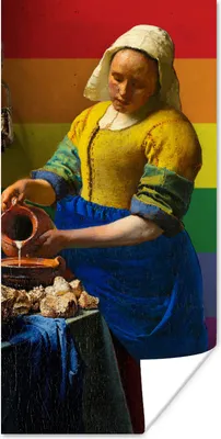 Produktbild von MuchoWow® Poster Milchmädchen - Stolz - Vermeer 60x120 cm - Wandschmuck