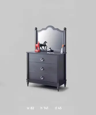 Produktbild von kommode mit spiegel modern schwarz mit schubladen kommode mit schlafzimmer