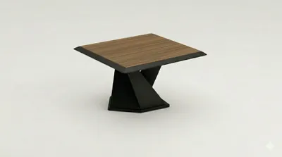 Image de Table basse design, couleur marron, en bois et métal, style moderne, idéale pour le salon