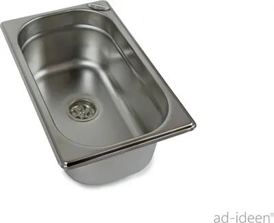 Produktbild von Edelstahl Spülbecken Camping Spüle Waschbecken + Ablauf 19 mm Maß 265x160x100 Q1