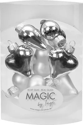 Produktbild von Herzen 8 Stk 4 cm Frosty Silver
