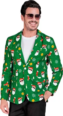 Productafbeelding van Jackett, Kerstman, Nicolaas, groen. Kerst, kerstfeest. Maat: L