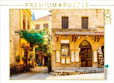 Produktbild von CALVENDO Puzzle Altstadt Rhodos-Stadt | 1000 Teile Lege-Größe 64x48cm Foto-Puzzle für glückliche Stunden