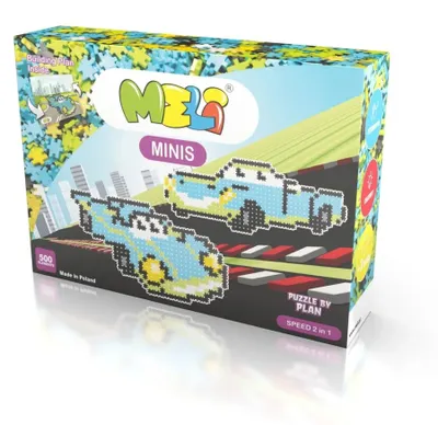 Productafbeelding van Klocki Meli Minis Speed 2-in-1 raceauto, 500 onderdelen - set voor kinderen vanaf 3 jaar