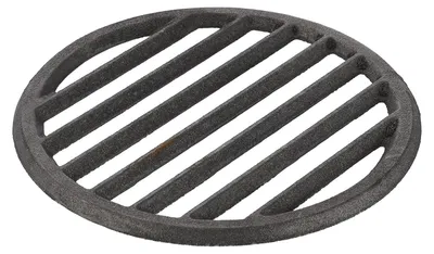 Produktbild von Grillrost, rund, aus schwarzem Gusseisen, langlebig, Kohlerost für Barbecues und Kamine, Durchmesser 22,7 cm