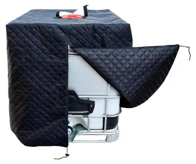 Produktbild von IBC Tankabdeckung 420D Thermohaube Frostschutz Wassertank Schutzhülle UV-Schutz mit Reißverschluss und Kordelzug