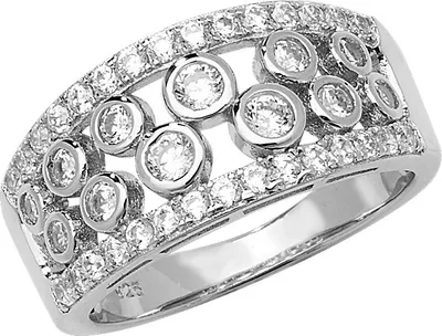Produktbild von Funkelndes Feuer Stylischer 925 Sterling Silber Damen - Ring mit Zirkonia, 51 (16.2); TRS22445RSL