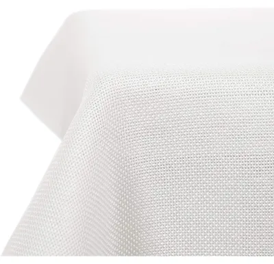 Produktbild von Tischdecke Leinenoptik Wasserabweisend Lotuseffekt 130x130 cm Weiß 1 Stück