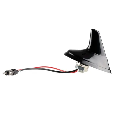 Zdjęcie produktu dla alca® Antena samochodowa Aktywna antena z płetwą rekina ze wzmacniaczem AM/FM Uniwersalna antena radiowa Antena dachowa Gumowa czarna Wodoodporna