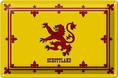 Produktbild von Blechschild Flagge Schottland Königswappen, 30 x 20 cm, Blechschilder Fahne Nationalität