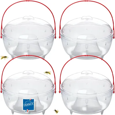 Produktbild von 4x Wespenfalle Insektenschutz 18cm groß transparent Wespenfänger Wespenabwehr Mückenfalle Insektenfalle wirksam