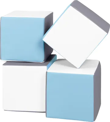 Image de Cubes set de 4 blocs en mousse Cubes set de 4 blocs en mousse (couleur : blanc, bleu clair, gris)