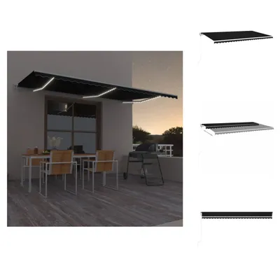Produktbild von vidaXL Automatische Markise mit LED & Windsensor 600x350 cm Anthrazit -  Markisen
