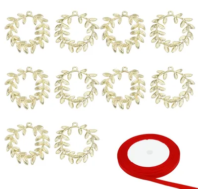 Productafbeelding van Lourierkrans hangers - Met satijnlint - Voor decoratie tijdens afstudeerfeesten - 10 stuks