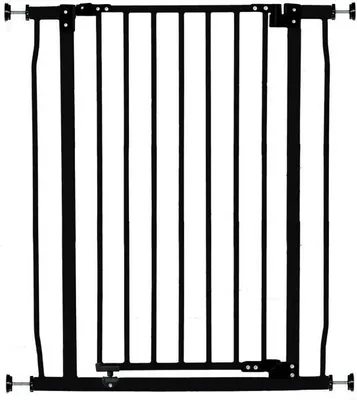 Obrázek produktu pro Bezpečnostní zábrana, extra vysoká 93 cm, montáž tlakem, šířka 75–81 cm, Dreambaby Liberty, černá