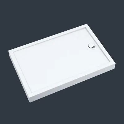Produktbild von stabile Duschwanne mit Wannenträger, Styroporträger integriert, aus Verbundwerkstoff verschiedene Formate Breite - 90 cm Länge - 140 cm Ablaufposition - an kurzer Seite