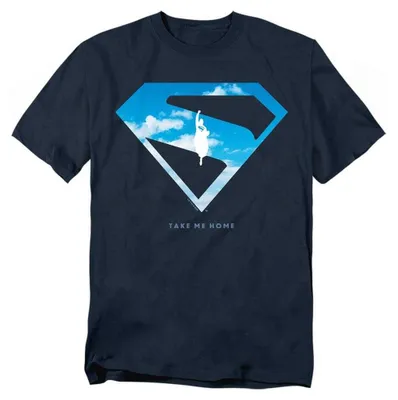 Image de Superman - T-shirt pour hommes/femmes, coupe unie, logo TV40169 (Taille S) (Bleu marine)