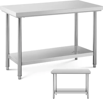 Image de Expondo Royal Catering Table de travail en acier inoxydable - ECO - 120 x 60 cm - 400 kg -