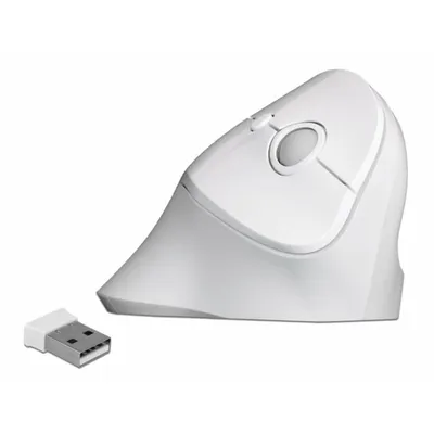Produktbild von MAUS ergonomisch vertikal optisch 6-Tasten 2,4 GHz wireless Rechtshänder USB-A Delock weiß
