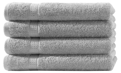 Produktbild von 4er Set Frottee Gästetücher Elegance 30x50 cm 100% Baumwolle 500 gsm Gästetuch silber