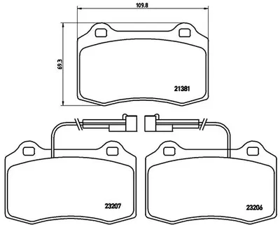 Produktbild von Brembo Bremsbelagsatz, Scheibenbremse Vorderachse P 23 074