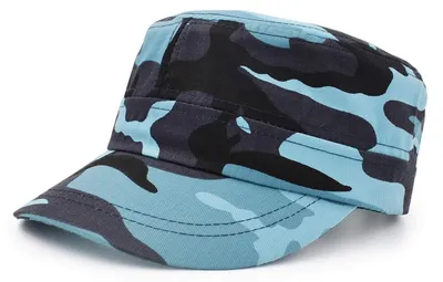 Immagine prodotto di Cappello da baseball in twill, stile militare, colore blu, taglia unica, cotone