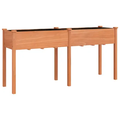 Image de vidaXL Bac à plantes avec insert Marron 161x45x76 cm Sapin massif