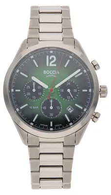 Produktbild von Boccia Armbanduhr Herren Titan grün Saphirglas Chronograph 3732-02