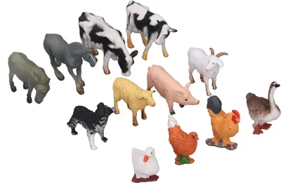 Immagine prodotto di Animali della fattoria per bambini giocattolo Solida simulazione di plastica e resina pollame playset