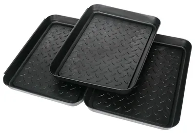 Produktbild von Schuhablage mit Abtropfschale 3er-Set 35x27x2,5cm Schwarz