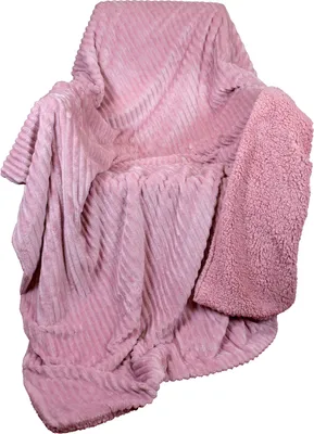 Produktbild von Kuscheldecke Sherpa Cord Optik 200x150cm Wohndecke flauschig weich warm rosa
