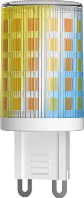 A single LED light bulb with a G9 base, shown against a white background.