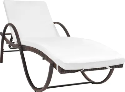 Produktbild von Sonnenliege mit Auflage Poly Rattan Braun
