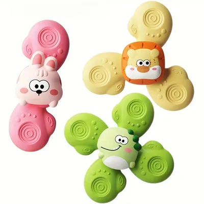 Produktbild von Minicee Baby Fidget Spinner mit Saugnapf – Tier Spielzeug 6–18 Monat